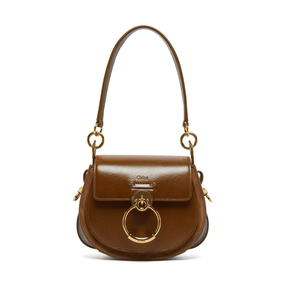 CHLOE TESS SMALL CROSSBODY DARK KHAKI BROWN LIKE NEW